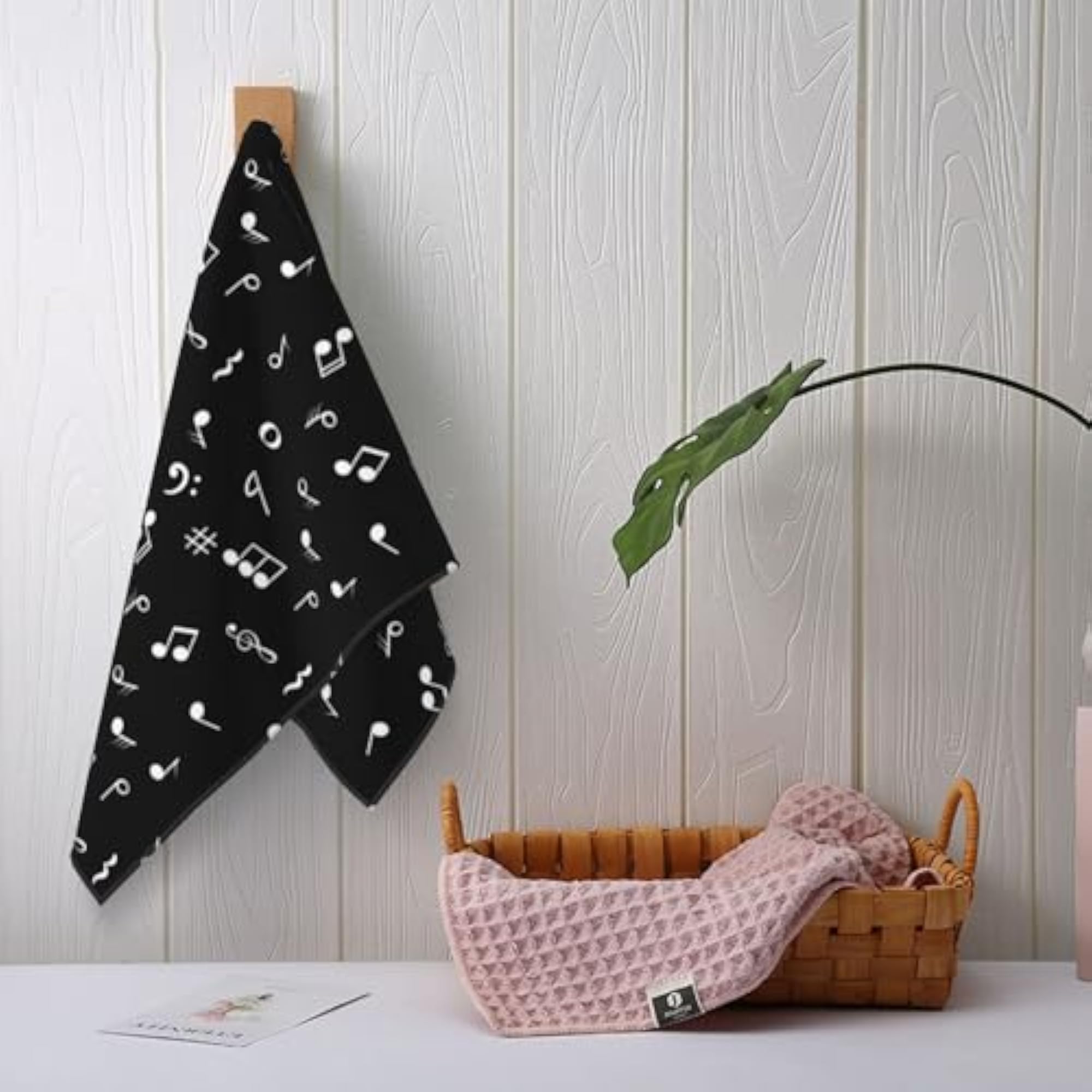 Music Note Bathroom Decor Hand Towel Set of 2